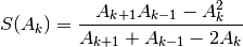 S(A_k) = \frac{A_{k+1}A_{k-1}-A_k^2}{A_{k+1}+A_{k-1}-2 A_k}
